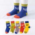 Mid-calf cotton sports socks for kids featuring 52 SPORT print in five vibrant colorways - Flat Number 52 Children's Socks / 8 Months - 2 Years (foot Length 9-12cm)