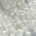 10mm clear cracked glass round beads for DIY bracelet and jewelry making projects - 10MM Semi-white Crackle White