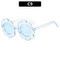Kids flower-shaped sunglasses in translucent light blue frame with round lenses - Transparent Blue Frame Blue Lens