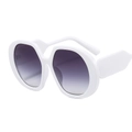 Gafas de sol blancas de montura grande con lentes degradadas en color púrpura chic - C4 Montura Blanca Lentes Doble Gris