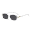 Transparente quadratische Sonnenbrille fuer Damen und Herren Mode Vintage Brille - Graue Sonnenbrille / Klarweiß