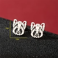 Cute stainless steel Yorkshire Terrier dog stud earrings in a minimalist silver finish - Yorkie / Steel