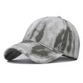 Cappellino da baseball in cotone con motivo tie-dye grigio e bianco marmorizzato - Regolabile / Denim Sfumato Verde