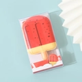 Cute red popsicle shaped stress relief notebook in a transparent gift box packaging - Red Ice Pop
