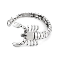 Pulsera de acero inoxidable plateado para hombre con diseño de escorpión articulado - Color Acero
