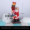 Santa Claus resin figurine with penguin and gift boxes, festive Christmas decoration 35cm - Santa with Penguin and Gift Box