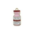Pink and red enamel medical bottle charm with gold plating for DIY jewelry making - Medical Pink Medicine Bottle (18888)