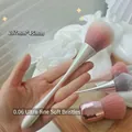 Pink and white gradient nail dust brush with 197mm iridescent mermaid handle - No. 12 (Mermaid Pearl Waisted)