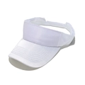 Detail of white sun visor hat showing reinforced stitching and satin texture fabric - M (56-58cm) / White