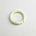 Macro detail of a light green iridescent spring O-ring buckle for DIY jewelry and keychains - Beige (High Quality Plating)