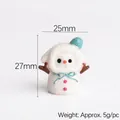 Miniature resin snowman figurine with blue hat and bow, 27mm height for DIY crafts - Blue Hat Snowman