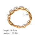 Dettaglio del bracciale a catena a graffetta in acciaio inossidabile placcato oro 18k - LA12-Esagono esteso-Oro