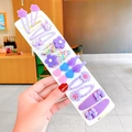 Children purple hair clip set featuring stars, rabbits, and glitter flowers on card - 10# Purple Series