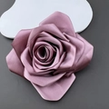 Elegant 11cm handmade satin rose flower accessory in dusty pink for DIY fashion decor - Pink