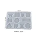 Stampo in silicone per resina con 11 forme di pendenti tra cui stelle e cuori, 15,6x12,1 cm - Ciondolo a Osso Esagonale 1765