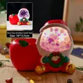 Santa Claus figurine with natural amethyst geode light and red apple storage box - Santa Claus with Amethyst Geode (with Apple Container) / 10*13.5cm