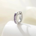 Silver hoop earring featuring a delicate purple gemstone setting for a minimalist look - Purple (A516-3#) / 6mm Inner Diameter/Thick Pin