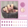 Unghie finte corte viola e tè al latte con effetto occhio di gatto e finitura glitter - Stile Occhio di Gato Viola Taro Colore Salto (Con Colla)