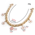 Catena per borsa dorata a doppio strato lunga 32,5 cm con ciondoli a fiore e cuore - Stile Fiore e Cuore - 30cm Confezione Singola