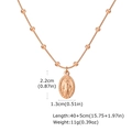 Collier chaîne serpent en acier inoxydable or rose avec médaille ovale Vierge Marie - Collier / Or rose
