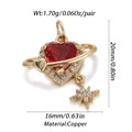 Golden heart zircon pendant with planet ring and arrow design in copper material - Ysn018-02 / 18K Gold