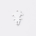 Close-up of a girl-shaped mirror polished stainless steel pendant for DIY jewelry - Steel Girl Crown