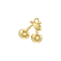 Close-up of golden cherry pendant for DIY jewelry with polished metallic finish - VD1638 Gold Polished Small Cherry