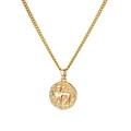 18K gold-plated Taurus zodiac pendant necklace with a detailed bull relief and gold chain - Taurus (YSN860GL-JN)