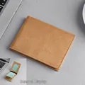 Short bi-fold men's wallet in light brown matte leather featuring multiple card slots - Brown Card Pack