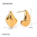 Pendientes de gota en acero inoxidable chapado en oro de 18k altura 2,06cm anchura 1,24cm - Dorado