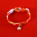 Christmas cat dog collar with festive geometric pattern and snowman metal charm - S(17-32cm) / Double Layer Red Snowman