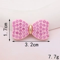 Pink rhinestone bow jewelry accessory with dimensions 3.2cm length and 1.7cm width - D280 Pink Painted Bowknot (Large)