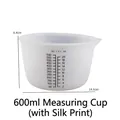 600ml translucent silicone measuring cup with precise dual scales for DIY resin casting - 600ml Measuring Cup with Silk Screen