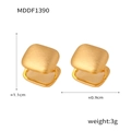 Elegant matte gold geometric square earrings with brushed metal texture MDDF1390 - Square Style / 1.1x0.9cm / Gold