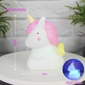 Pink unicorn night light with wings, decorative sitting lamp for bedroom, size 9x8x12cm - Sitting Unicorn White