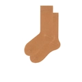 Retro braune Baumwollsocken mit elastischen Rippbündchen und verstärkter Zehenpartie - Ginkgogelb