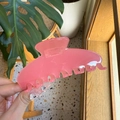 Pink translucent jelly hair claw clip for women y2k style large acetate shark clip - Jelly Pink (Approx 10.5cm)