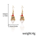 Christmas Santa Claus earrings in red enamel with gold plating and size details - Santa Claus Head (D1095)