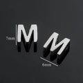 Polished silver stainless steel letter M pendant for DIY jewelry, size 7x6mm - Silver-Letter M