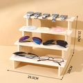 Natural 4-tier wooden stepped display stand for jewelry and watches, 29.5cm width - 4-Tier Ladder Stand / Natural Wood Color