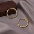Elegant pair of minimalist golden hoop earrings with a polished finish for women - Minimalist Polished Hoop / E-056---Gold