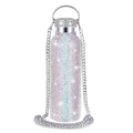 Iridescent rhinestone-studded coffee cup with luxury metal chain and handle - AB Color / 350ml (12oz) With Aluminum Chain
