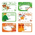 Rouleau de 250 étiquettes Noël avec renne, sapin et zones To/From à remplir - 6 Conceptions de Noël Mixtes (X-879) / 250 Feuilles/Rouleau