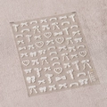Adesivi per unghie 3D bianchi con fiocchi e cuori a rilievo TL-157 opaco texture - Stile Fiocco in Pizzo Bianco (TL-157)
