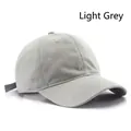 Classic light grey baseball cap in washed cotton with adjustable strap for casual wear - Adjustable / Light Gray