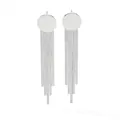 Silberne Stecker-Ohrringe mit mehrlagigen Schlangenkette-Quasten in modernem Design - Silber