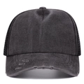 Cappello trucker grigio lavato con rete e visiera rovinata per uno stile vintage - Regolabile / Nero
