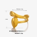 Anillo de acero inoxidable chapado en oro de 18K con diseño cruzado de doble capa - Anillo de Gota / Dorado