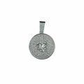 Colgante Capricornio de plata con pavé de circonitas sobre cadena de eslabón cubano - Virgo (Solo Colgante) / Plateado