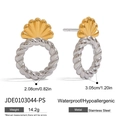Boucles d'oreilles créoles torsadées bicolores en acier inoxydable or et argent - Or et Argent